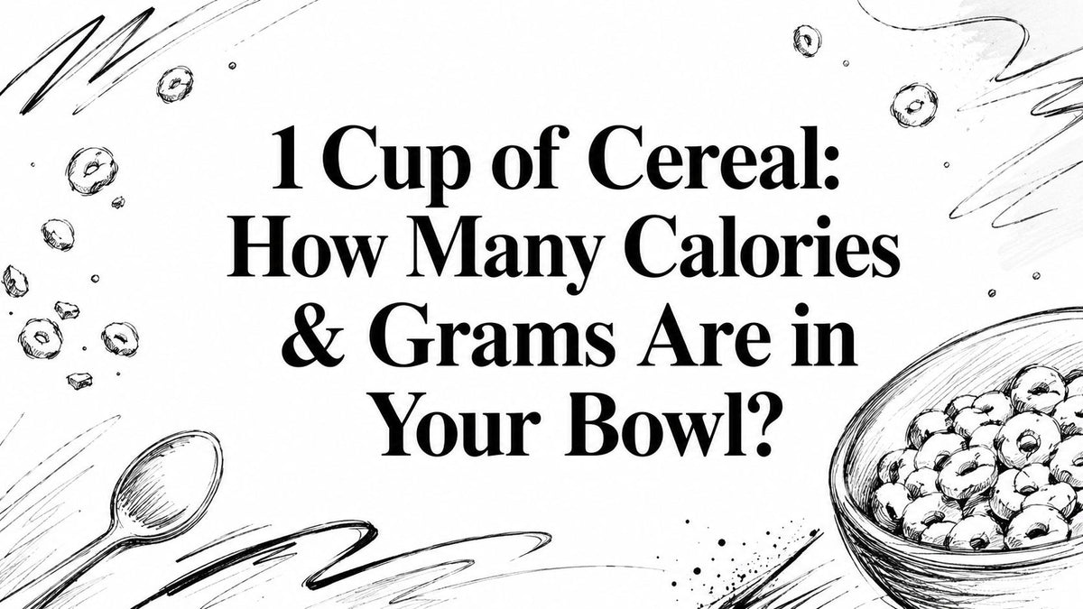 Monochromatic sketch of 1 Cup of Cereal How Many Calories Grams Are in Your Bowl with cereal bowl and spoon