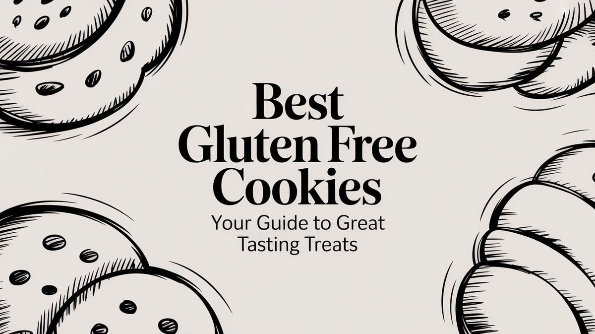 Drawing of cookies on a light background with text Best Gluten Free Cookies centered