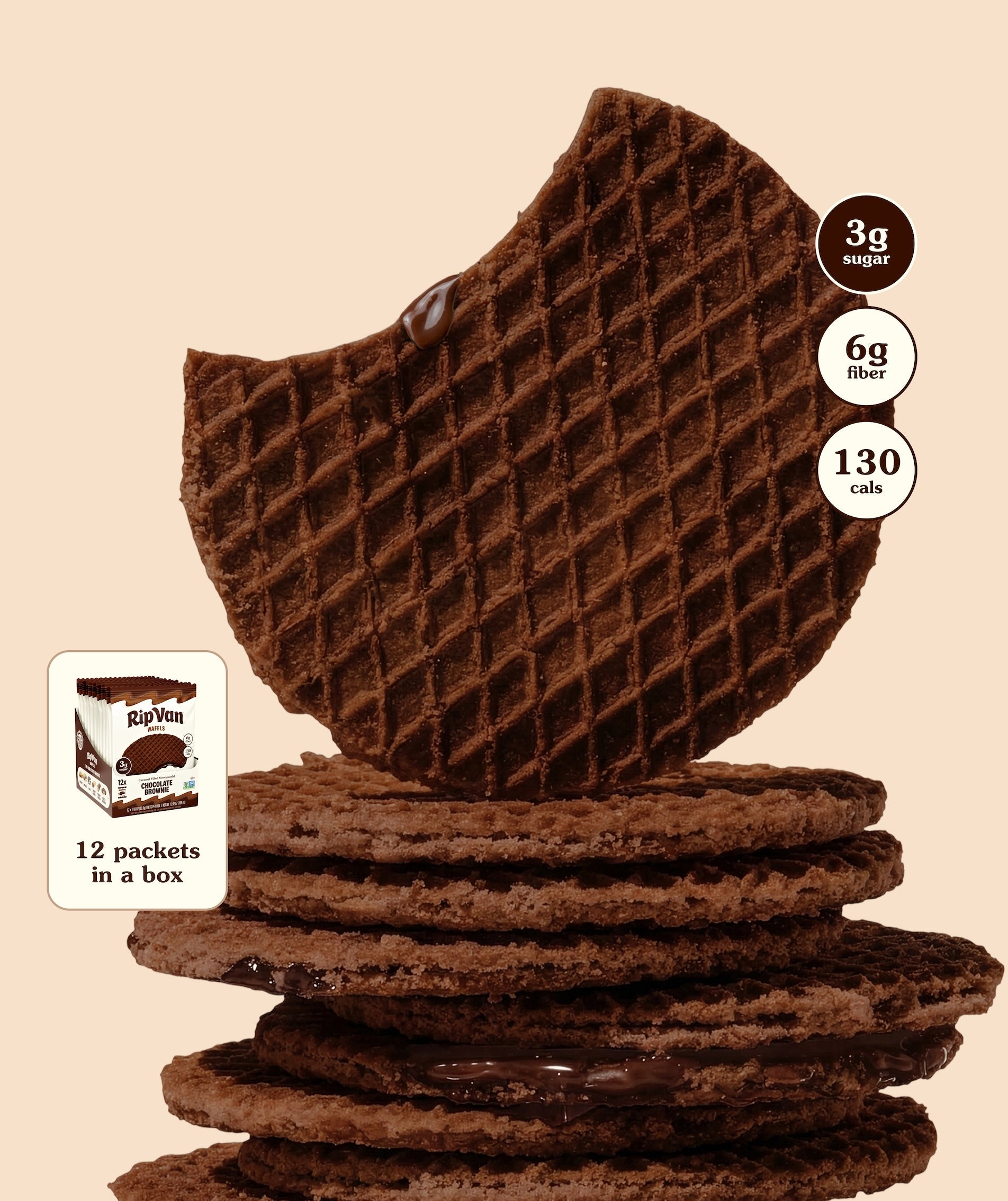 Low Sugar Chocolate Brownie Wafel - Rip Van – Rip Van